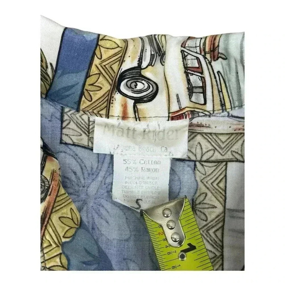 MATT RIDER HAWAIIAN SHIRT MEN'S S - LAGUNA BEACH, CALIFORNIA - MADE IN USA Cars - Picture 13 of 13